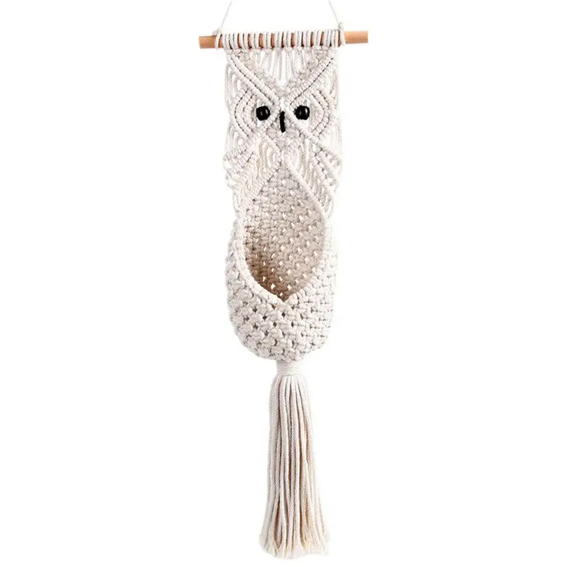 

Cute Owl Macrame Wall Hanging Tapestry Wall Decor Bohemian Woven Home Decoration For Handmade Living Room Apartment Dorm