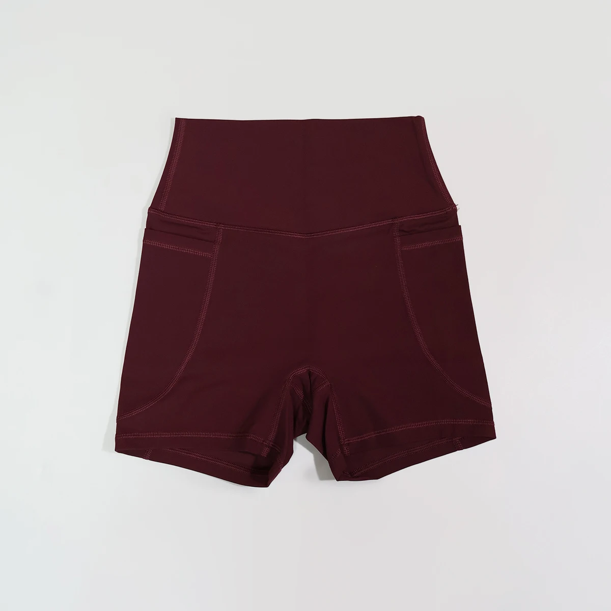 Damen-Sportshorts-Set mit hoher Taille, Taschen-Details, eng anliegende Laufhose, Damen-Fitness-Workout-Yoga-Leggings, Po-Lifting – Detail 8