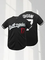 Los Ángeles de los hombres # 17 Camiseta de béisbol cosida, camiseta deportiva transpirable de ajuste suelto para ropa casual, actividades al aire libre, fiestas, unisex