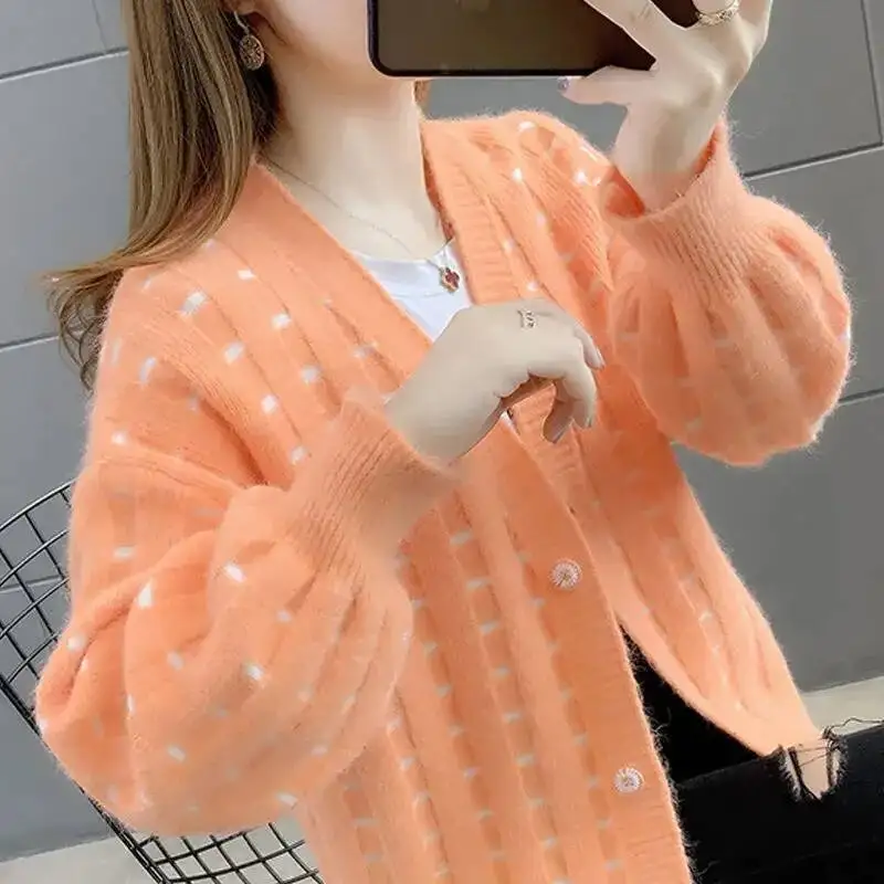 

Pink Women Winter Clothes Set Cropped Sweater Autumn 2025 New Women's Cardigan Short