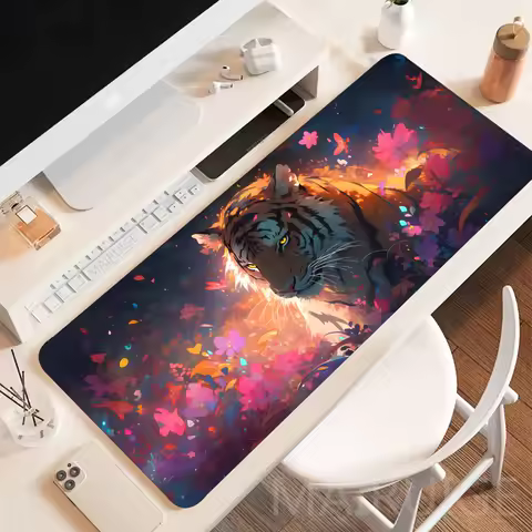 Gentle Tiger Flower Mouse Pad Large Gaming Non-slip Mousepad XXL Computer desk Laptop Tablet Mat Mini Table Cushion PC Playmat