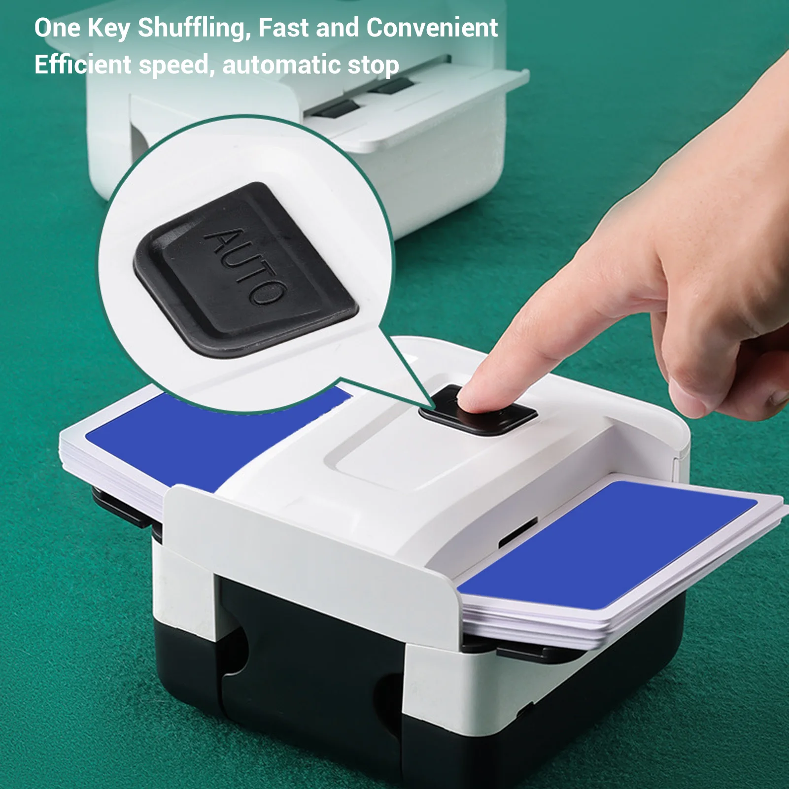 Automatic Card Shuffler Low Noise Portable Rechargeable Electric Playing Card Shuffling Machine for Travel Family Gatherings