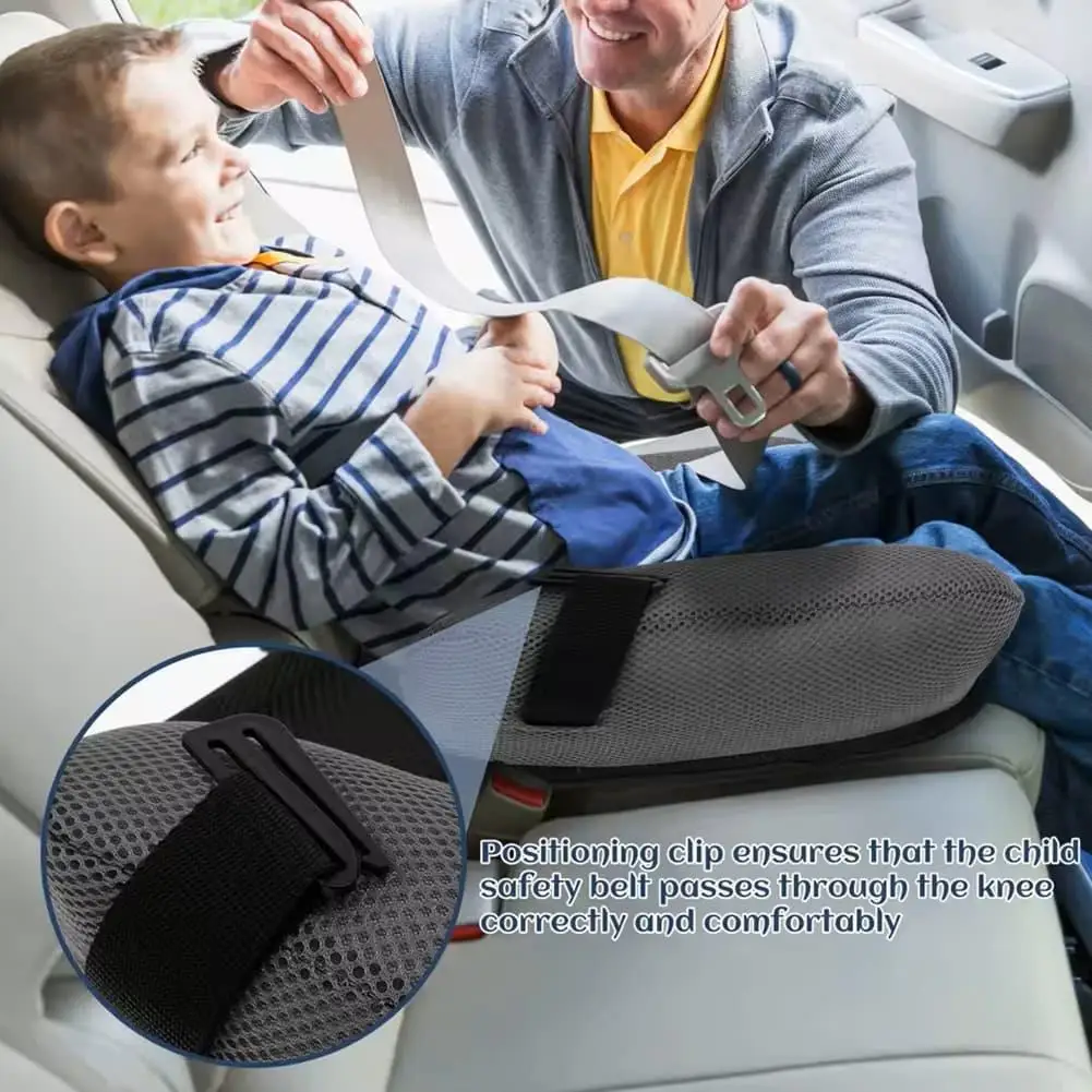 Portable Travel Inflatable Car Booster Seat for Kids PVC Cushion with Storage Bag Comfort Safety Narrow Backless Universal Fit view 6