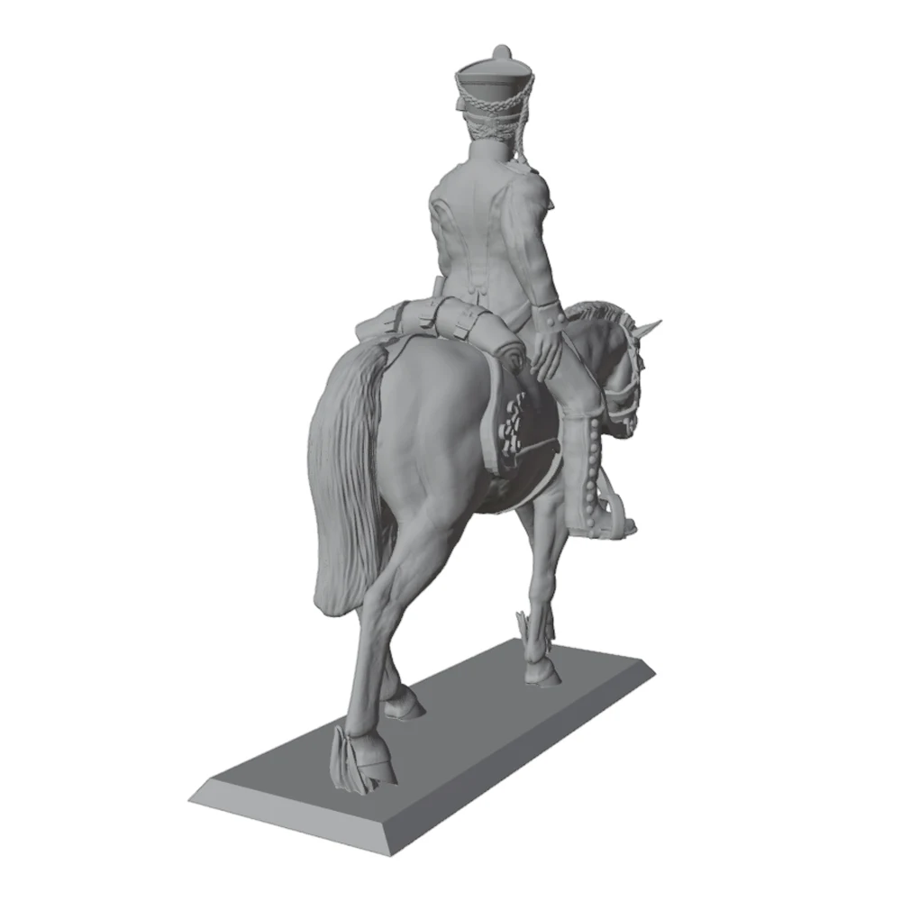 1/24/12/6 Desktop Decoration, Cavalry Horse Resin Model Set, GK Mini 3D Printed Grey Model Doll DIY Model, Uncolored