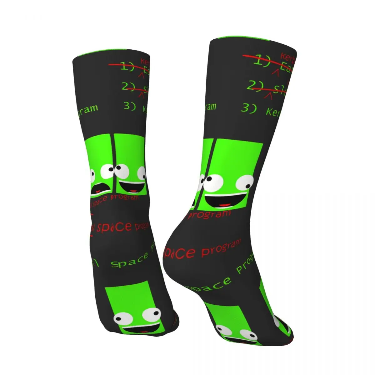 Funny Happy Men's compression Socks Eat. Sleep. Vintage Harajuku Kerbal Space Program Hip Hop Novelty Pattern Crew Crazy Sock