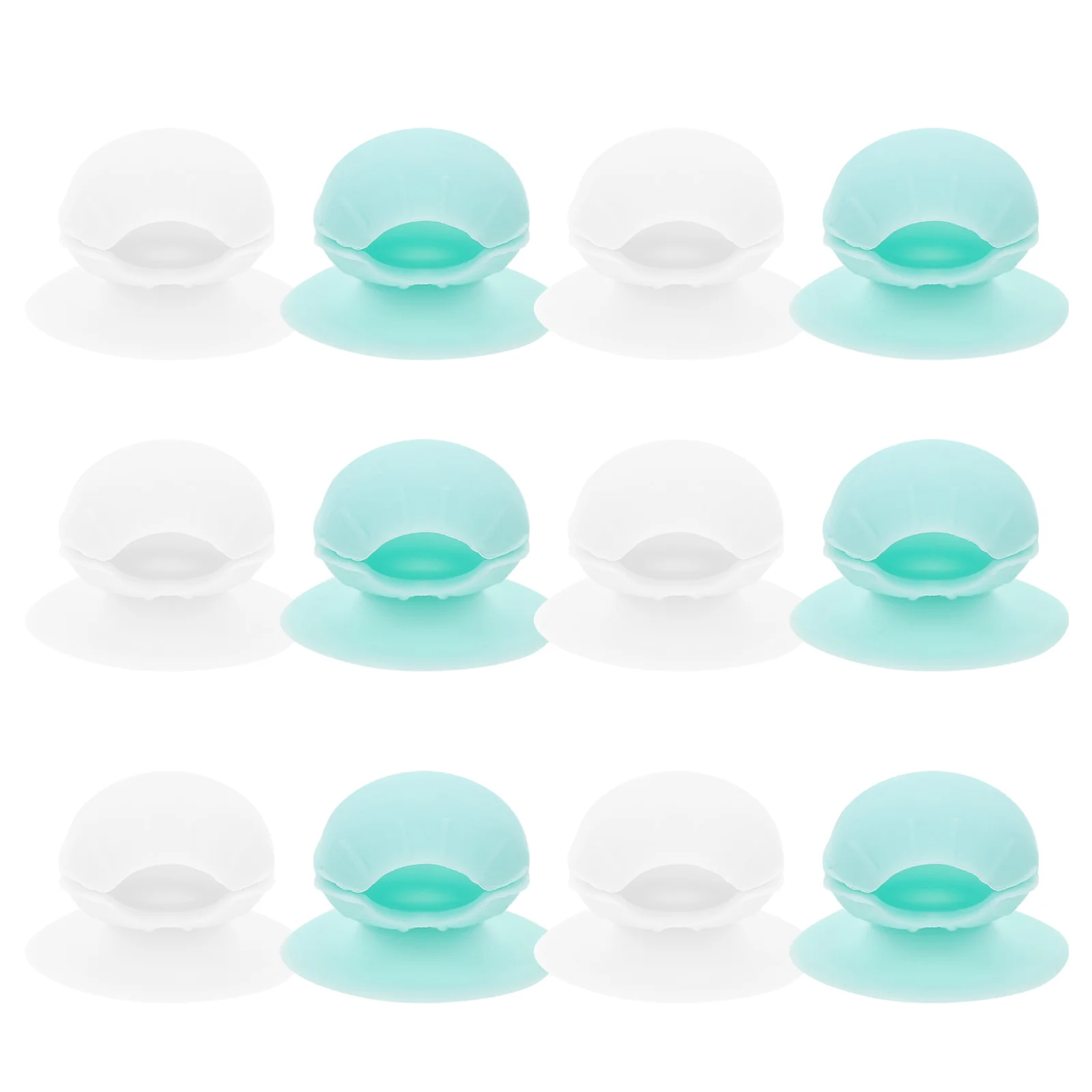 

12Pcs Lip Brush Cover Caps Dirt Proof Keep Brush Head Intact Prolong Lifespan Suction Cup Stable Hold Makeup Supplies Organizer