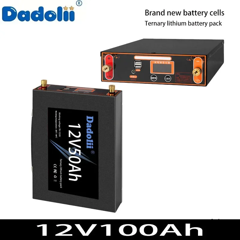 بطارية ليثيوم ذات سعة كبيرة 12V100AH محطة طاقة محمولة بطارية مولد الطاقة الشمسية تيار مستمر كاميرا خارجية مصدر طاقة في حالات الطوارئ