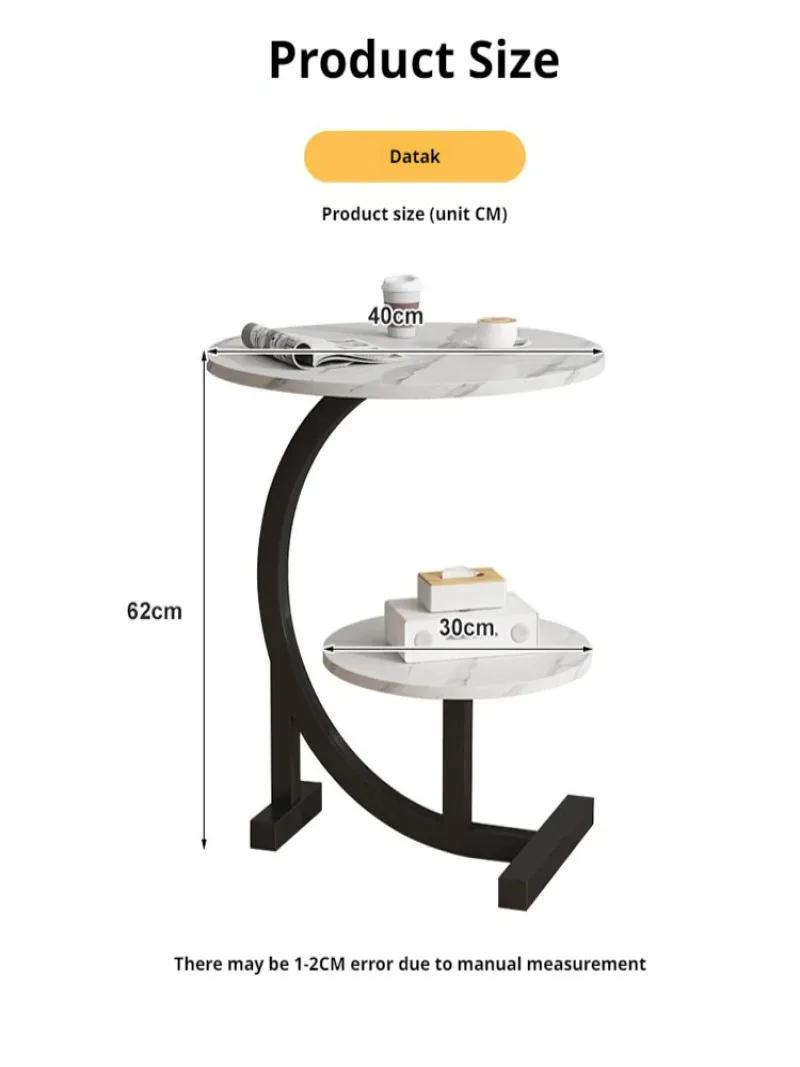 Household Mini Coffee Table Light Luxury Movable 2layer Sofa Side Table Bedside Storage Shelf Balcony Coffee Table Shelves image 6