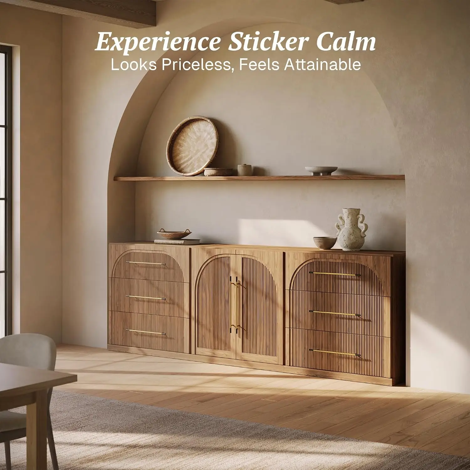 Jagger 3-Piece Modular Sideboard Buffet Cabinet - Camel