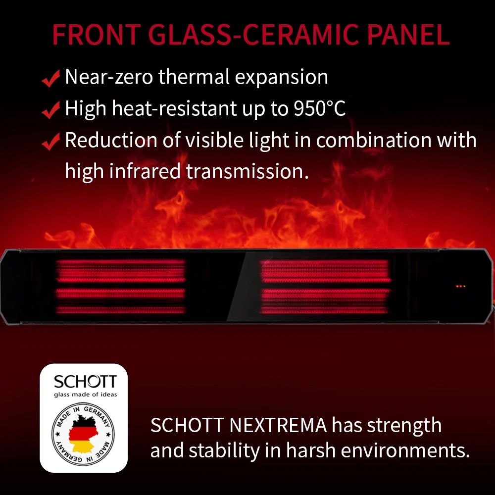 JHheatsup تصميم جديد Tuya APP التحكم 2200 واط ترموستات التدفئة الحرارة الفورية غرفة الطاقة الشمسية الكهربائية الأشعة تحت الحمراء البعيدة سخان سيراميك