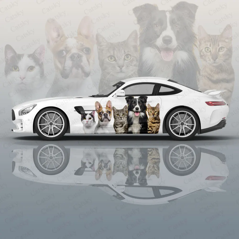 Cute Cat and Dog Car Body Stickers Itasha Vinyl Car Side Decal Sticker Car Body Sticker Car Decor Stickers