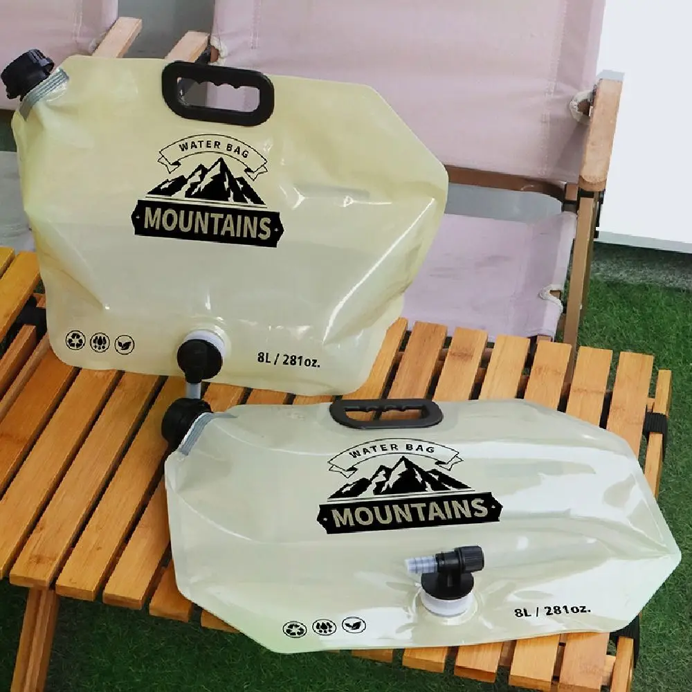Durable 8L Water Storage Bag Reusable Portable Collapsible Water Container Thickened Food Grade Folding Water Bag Outdoor
