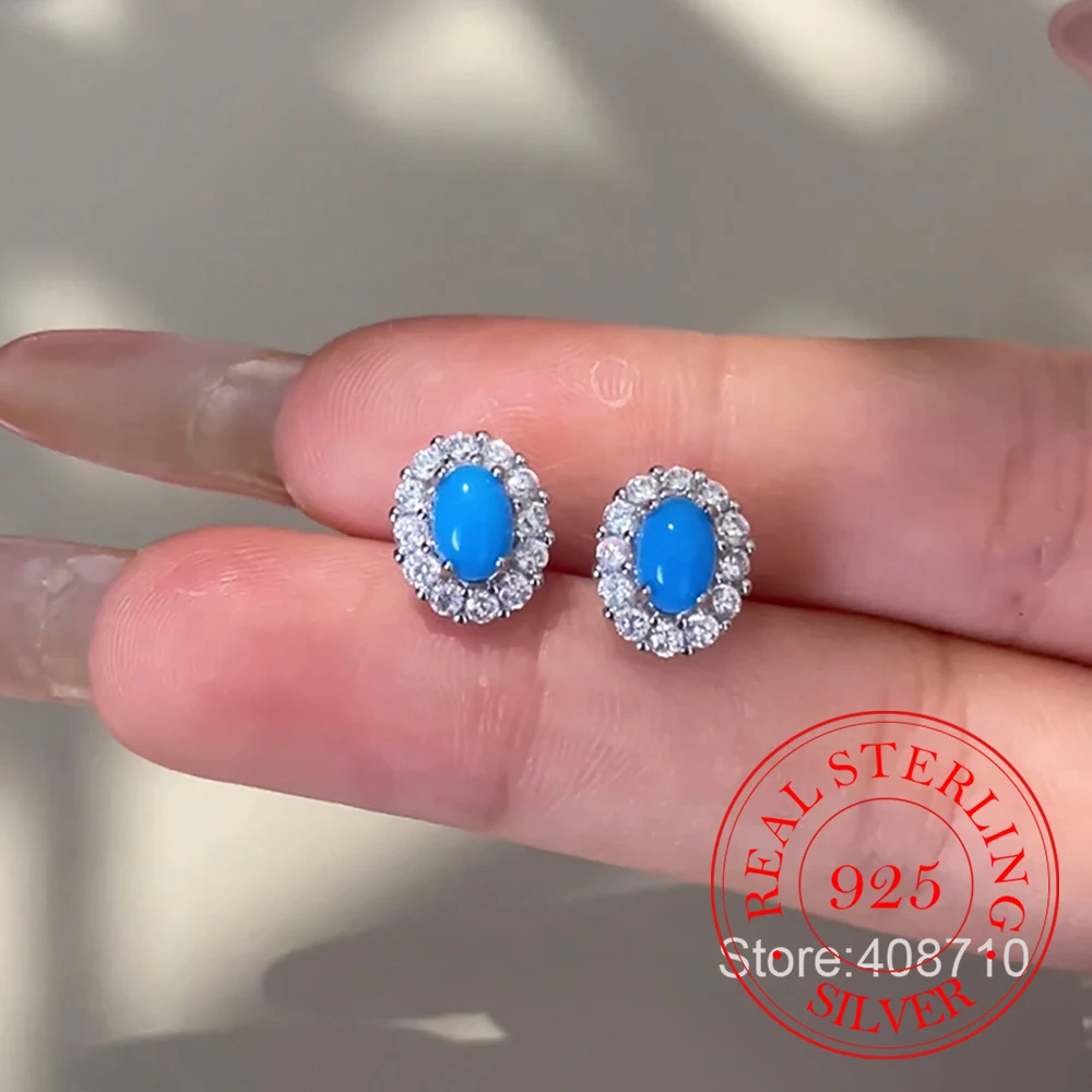 

Ювелирные изделия из стерлингового серебра 925, элегантные винтажные овальные серьги-гвоздики с кристаллами для женщин, ювелирные изделия для свадебной вечеринки для девочек, подарок другу