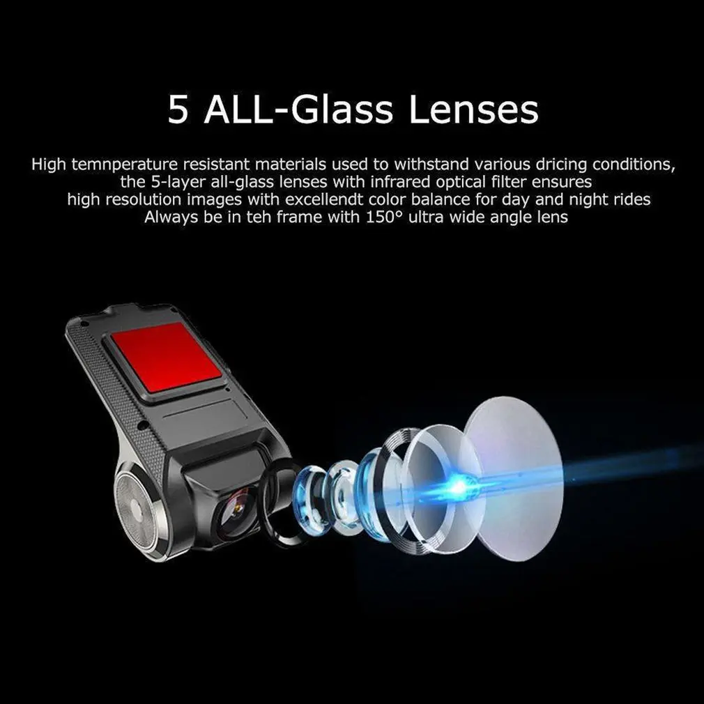 Car DVR Dash Cam Full HD 1080P Dash Cam For DVD Android Player ADAS LDWS Navigation Unit Auto Audio Voice Alarm Video Recording