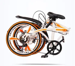 20 Inch Double Disc Brake Folding Bicycle Roadmountain Bike City Variable Speed Foldable Bicycle New 2024