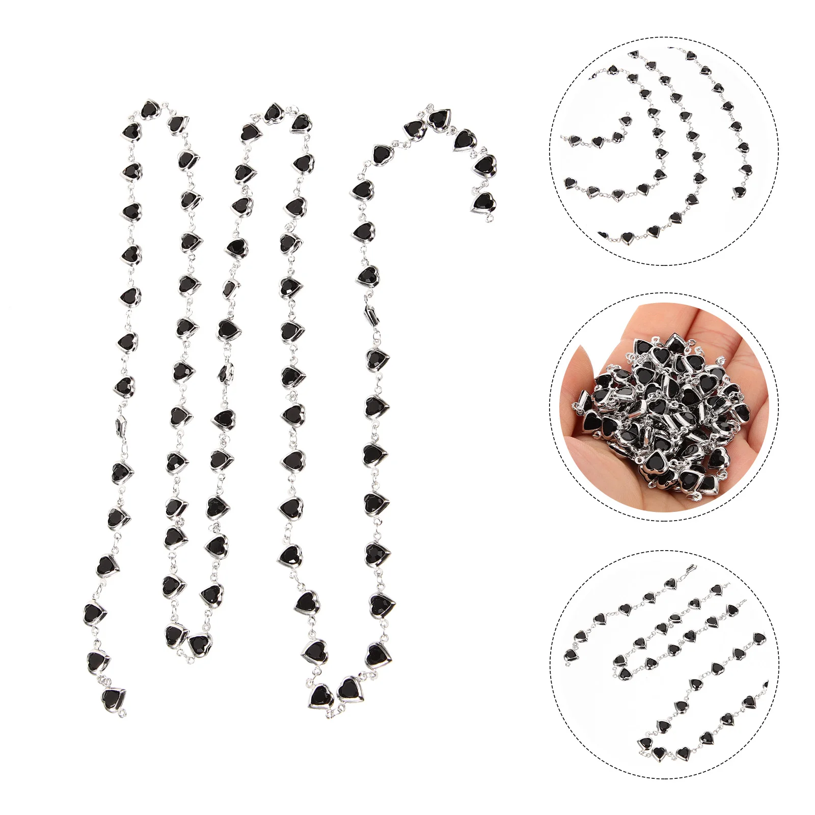 

Black Zircon Necklace Chains for Jewelry Making Supplies Connection Metal Necklaces