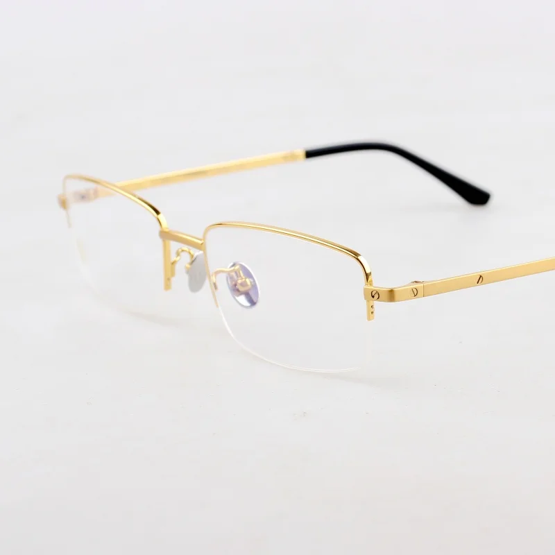 

0255 Luxury glasses Ultralight aviation material titanium gold eyeglasses frame half frame designer and fashion choice