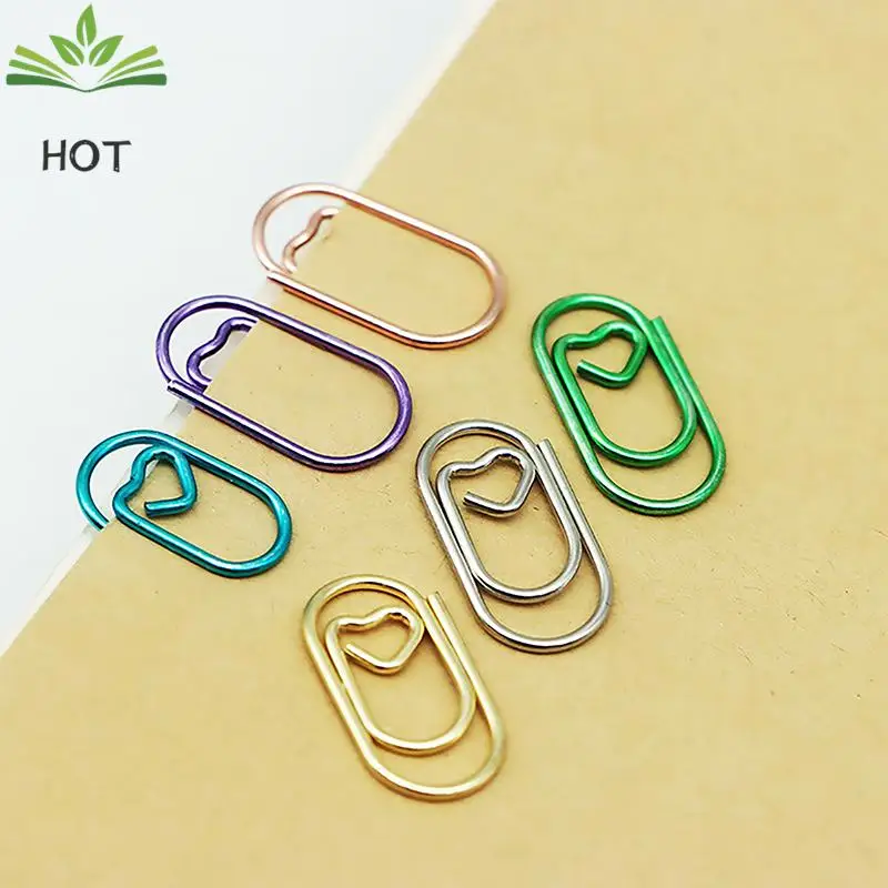 50 PCS Mini love Notebook Bookmark binder Paperclips Accessories Paper Clips