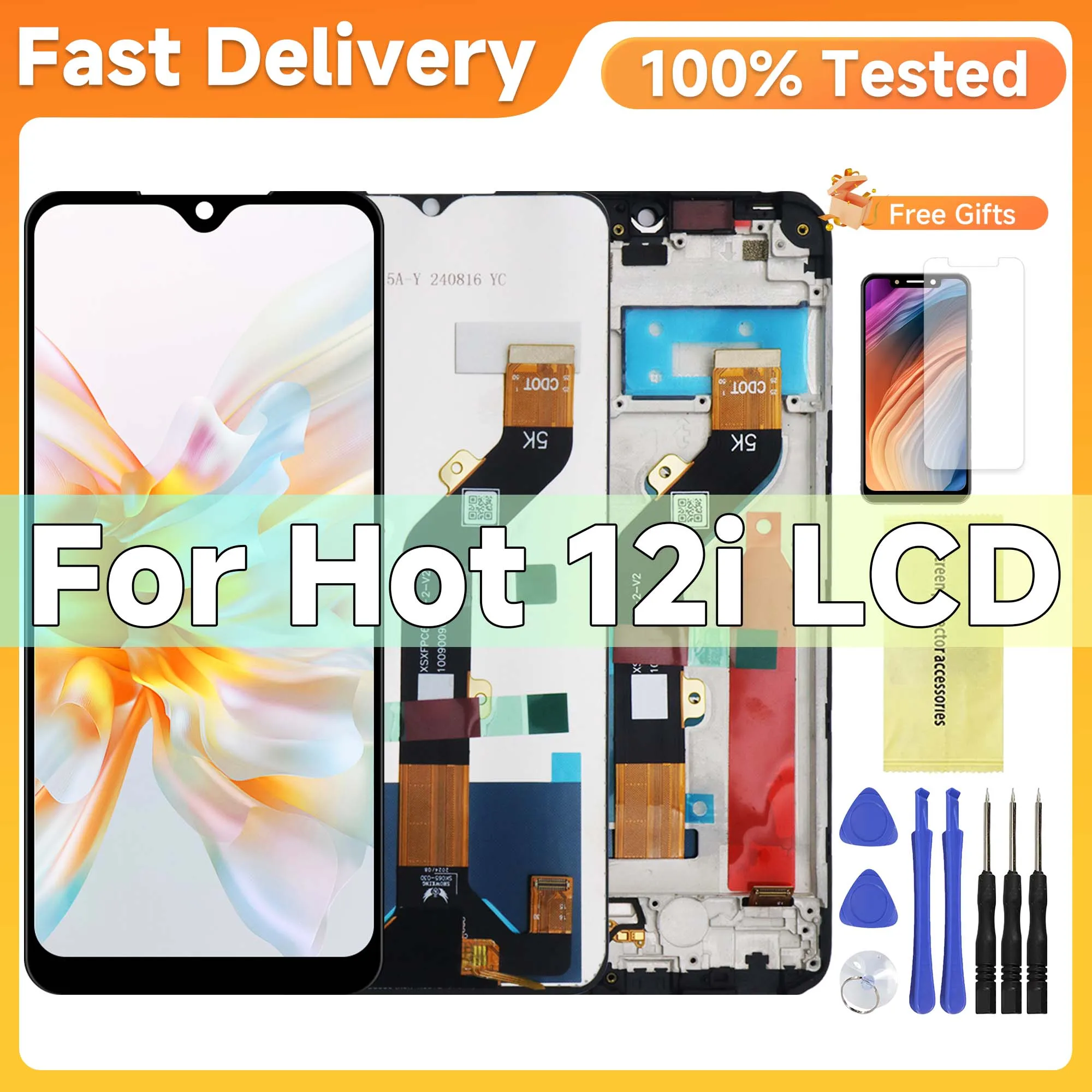 

6.6" Ori For Infinix Hot 12i / 20i x665 X655E x665B X665E X6511 LCD Display Touch Screen Digitizer Assembly Hot 20i X665E