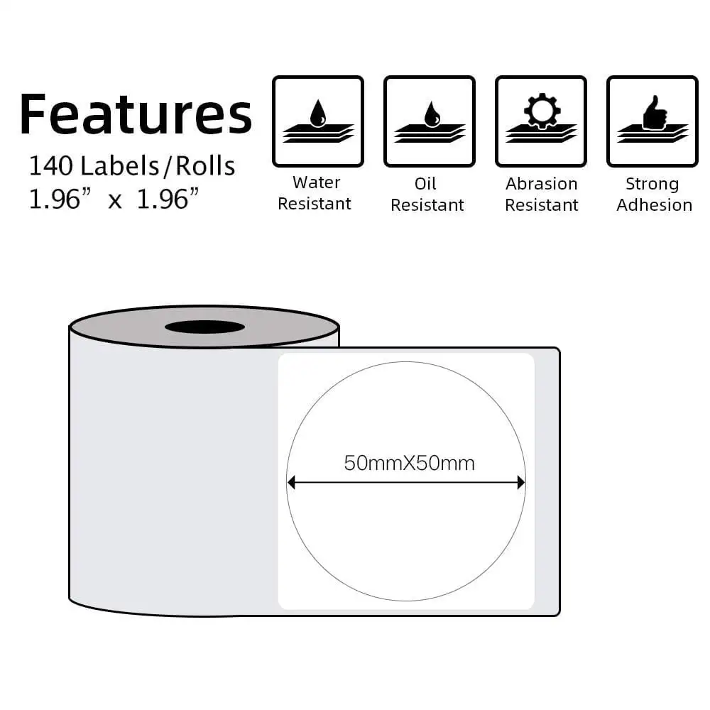 Phomemo Weiß Runde Selbst-adhesive Thermische Label Aufkleber Wasserdichte Identifizierung Tag für M110/M200/M220 Label Drucker