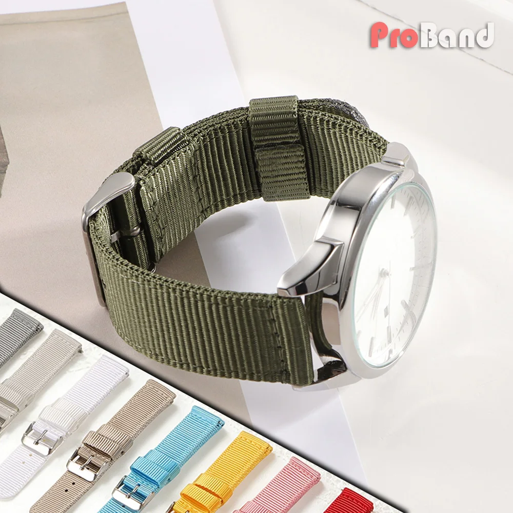 

18/20/22/24mm Nylon Watch Band for Seiko Army Military Canvas Woven Strap Quick Release Wristband Men's Sport Bracelet for Omega
