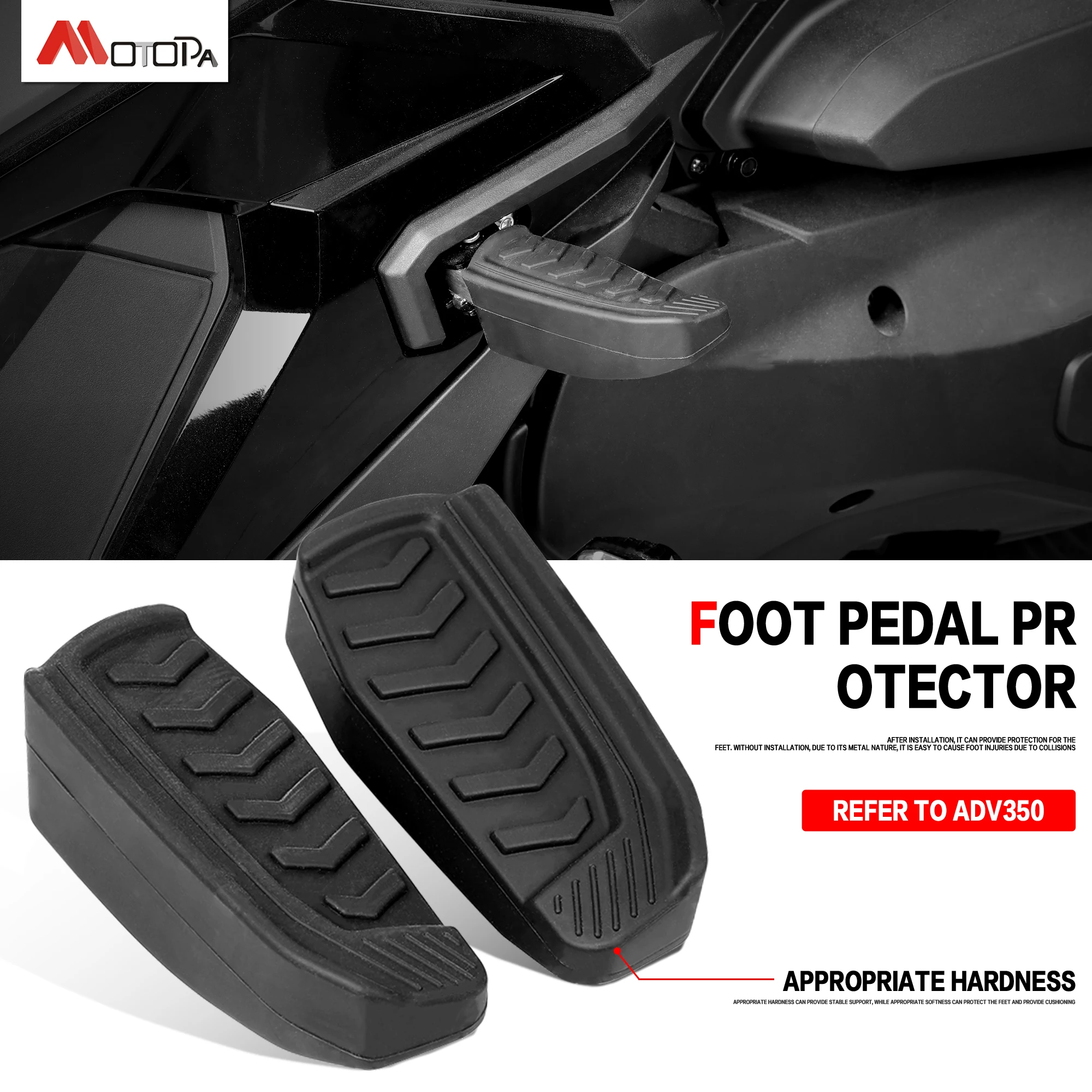 Repose-pieds de moto, protection du pied arrière, manchon en caoutchouc, caoutchouc anti-collision pour Honda Forza350 NSS350 ADV350 Adv350