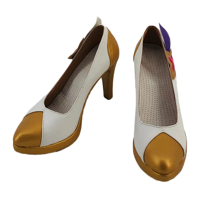 Buty do cosplayu Ahri LOL, anime, gra League of Legends, złote długie buty, kostium cosplay Ahri Lis, rekwizyty na Halloween.