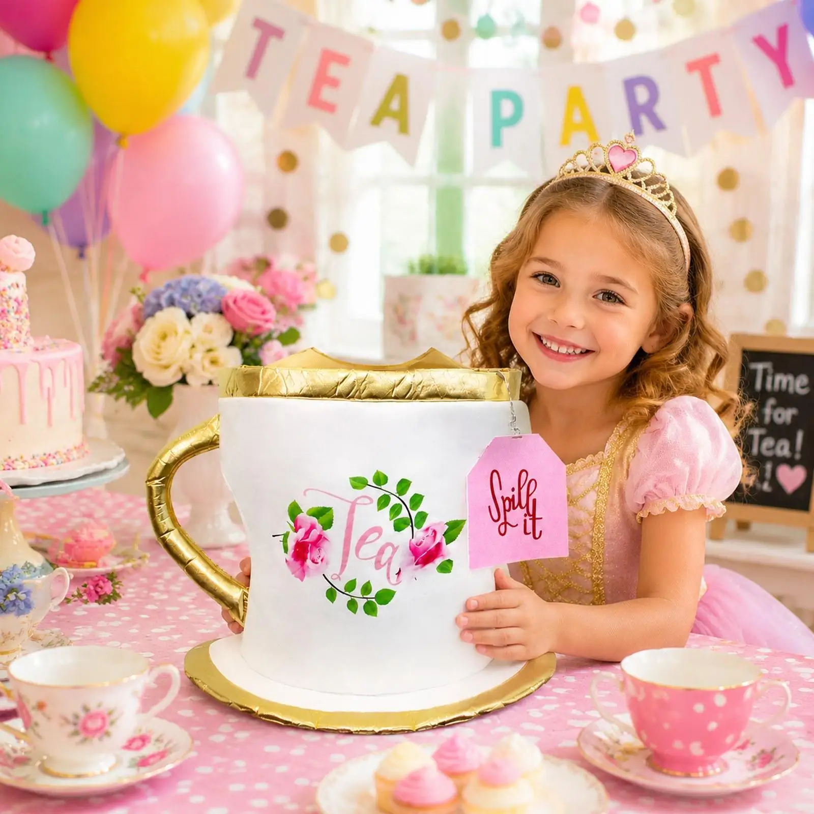 

Tea Cup Costume Kids Tea Pot Play for Party 4-10 Year Old Kids