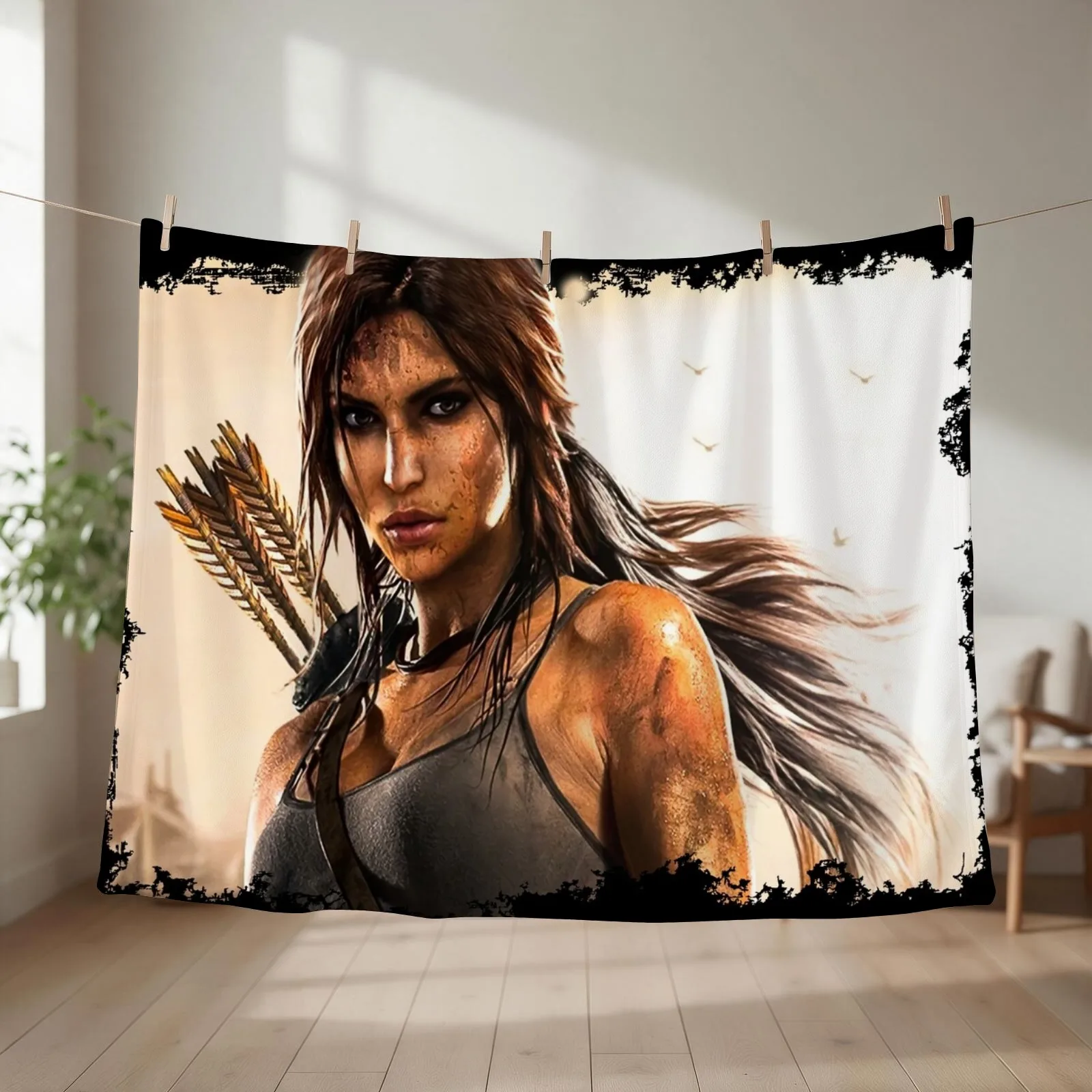 Lara Croft Tomb Raider II 8K Throw Blanket Personalized Gift blankets ands Sofa Quilt Thin Blankets