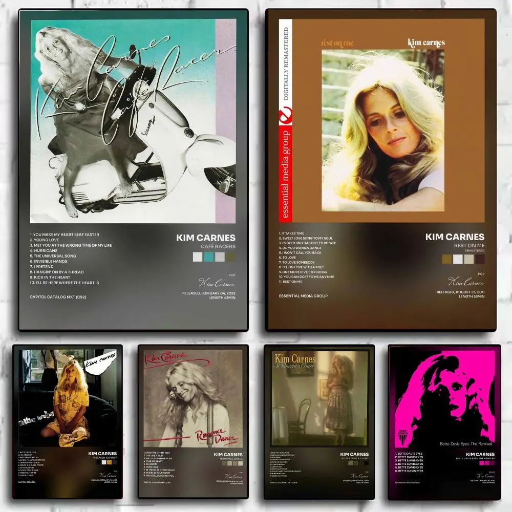 Singer K-Kim Carnes Poster Wall Art Prints for Living Room Bedroom Home Decor Decorative Pictures