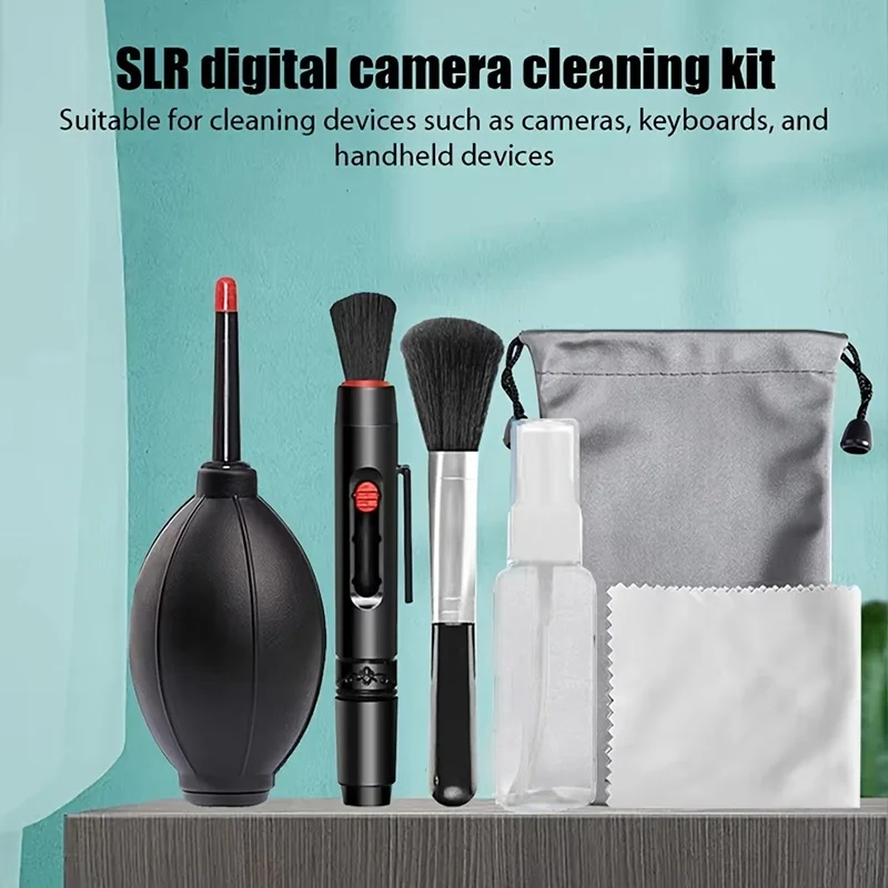 6 In 1 Camera Cleaning Kit Professional Air Blower DSLR Lens Cloth Pen Brush Cleaning Tool For Canon Digital Camera Cleaning Set
