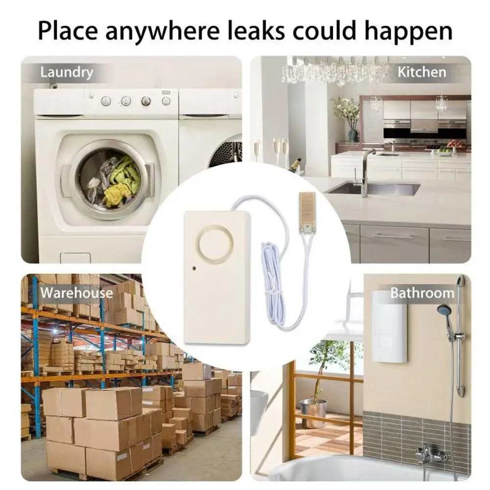 1pcs Water Leakage Sensor Leak Alarm Flood Wireless System Security Detection Alert Home 120dB H8W9