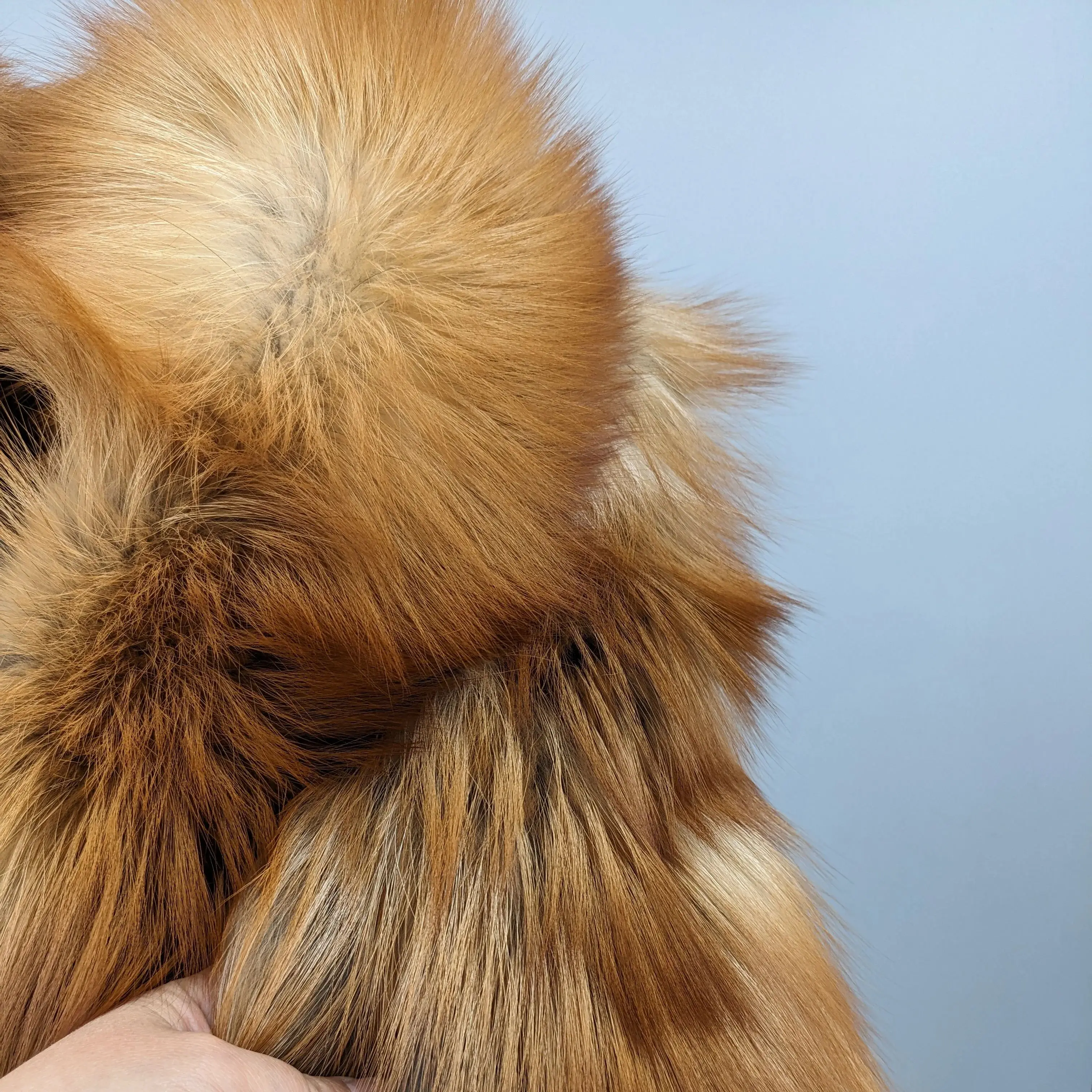 معطف فرو الثعلب الأحمر الحقيقي X-Long