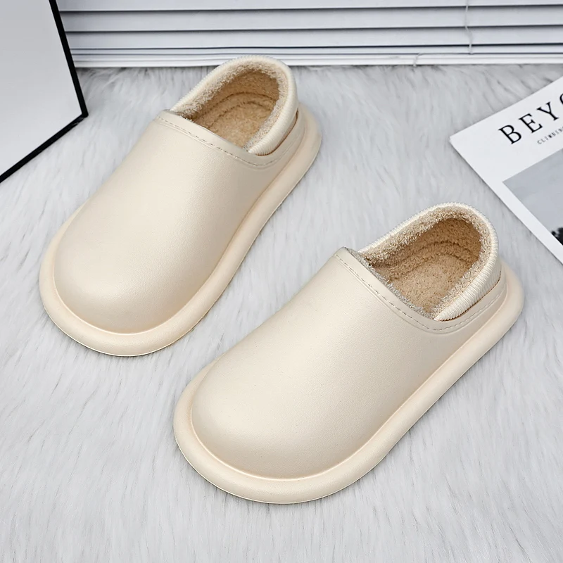 Eva Slippers For Home Man Plus Cotton Winter Keep Warm Slip-on Young Fashion Trendy All-match Waterproof Male Winter Casual Shoe