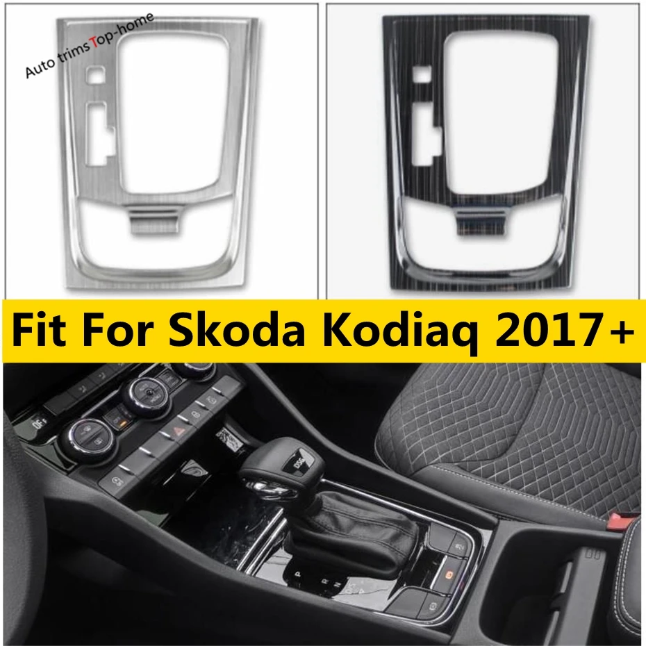 

Stainless Steel Center Control Stalls Gear Shift Box Decor Panel Cover Trim Fit For Skoda Kodiaq 2017 - 2023 Car Accessories