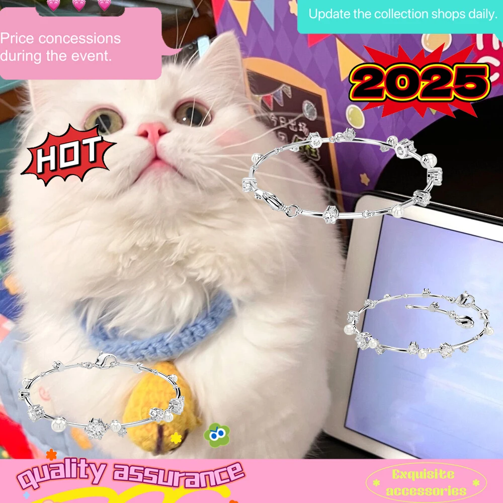 

New Crystal Pearl Circular Bracelet Exquisite and High Quality Women's Cat Accessories Friend Birthday Gift