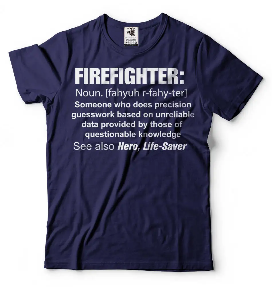 Firefighter T Shirt For Funny Definition Noun