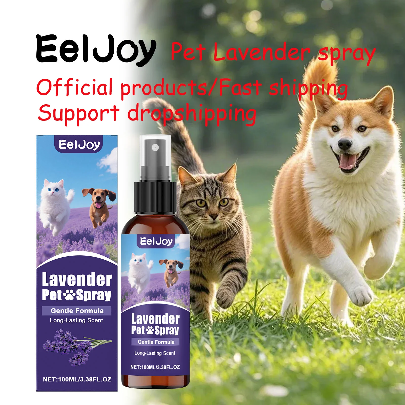 EelJoy Haustier-Lavendelspray, tägliche Wartung, Katzennest, Hundekissen, Sofa, Reinigung, Lingxiang, Katzen- und Hundezubehör
