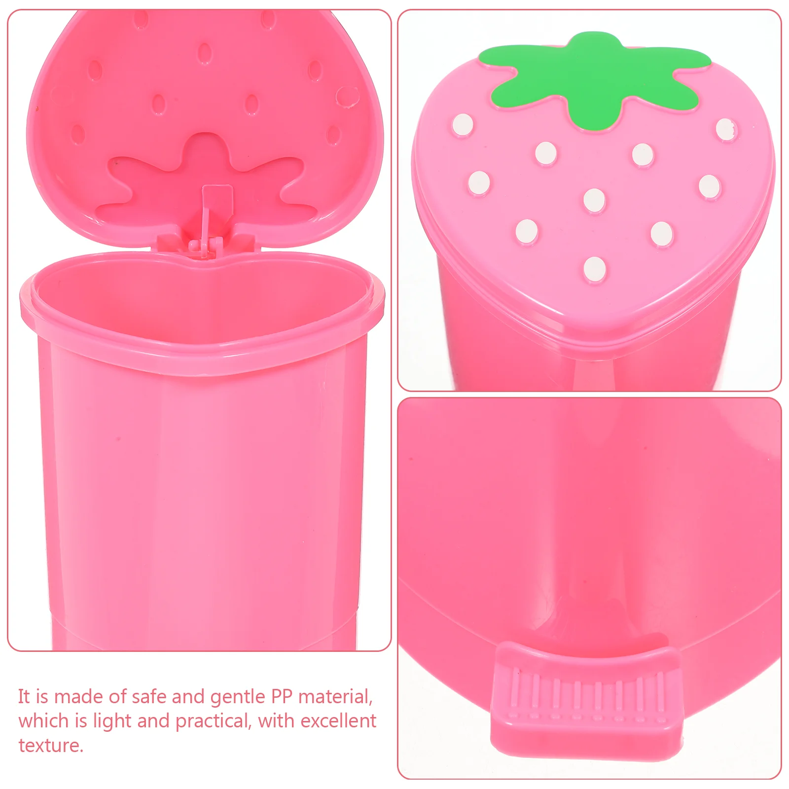 Desktop Trash Can Office Dormitory Bin Garbage Strawberry Shaped Small Decorate