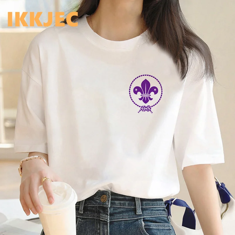 scouting clothes female y2k clothes couple  ulzzang print white crop top clothes graphic tees women vintage