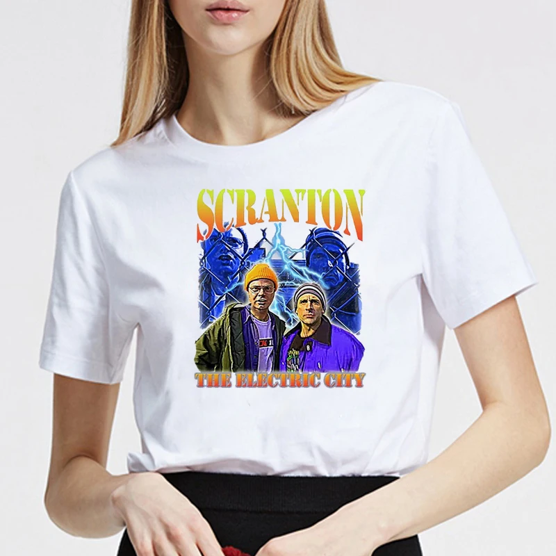 تي شيرت مكتب Dunder Mifflin ، برنامج تلفزيوني دوايت ، تي شيرت كبير الحجم ، تي شيرت قطني عتيق ، قمم علامة تجارية فريدة ، مقاس كبير