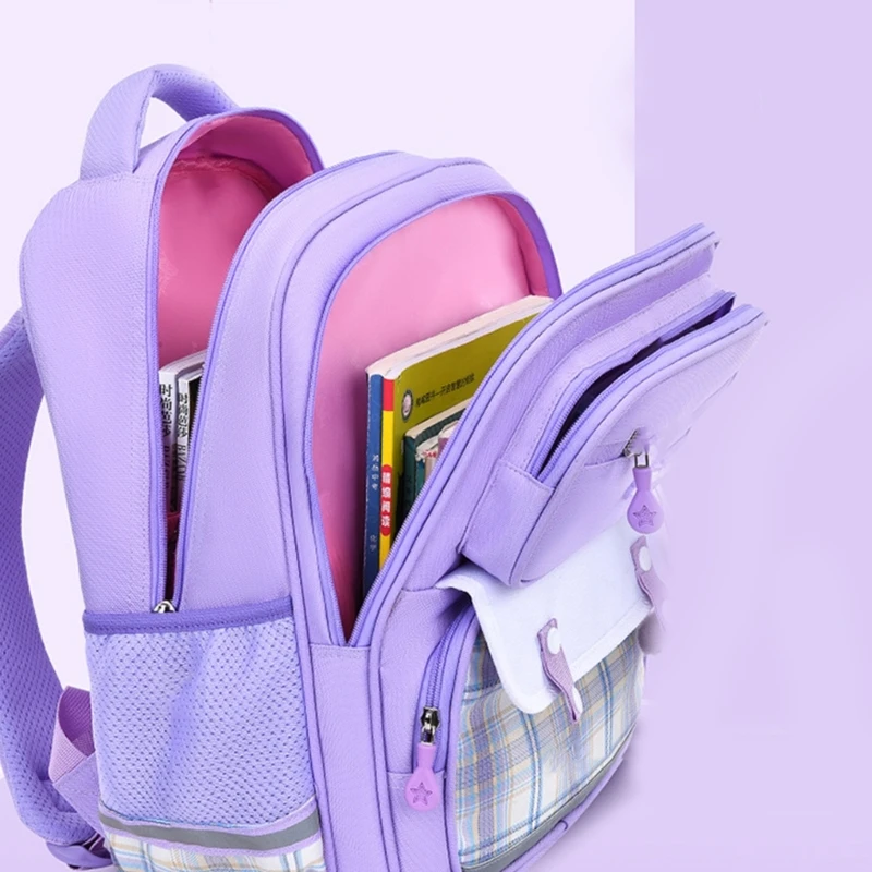 2023 กระเป๋านักเรียนประถม Bookbags สำหรับสาวเด็กกระเป๋าเป้สะพายหลังอเนกประสงค์ Splashproof กระเป๋าสะพายสายคู่น้ำหนักเบา Pack