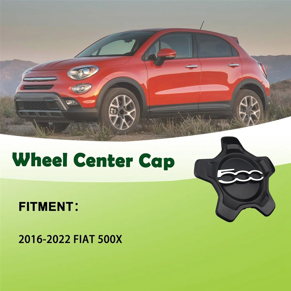 Car Wheel Center Cap Cover for Fiat 500X 2016-2022 6AN68LXHAA Dust Cover Car Accessories