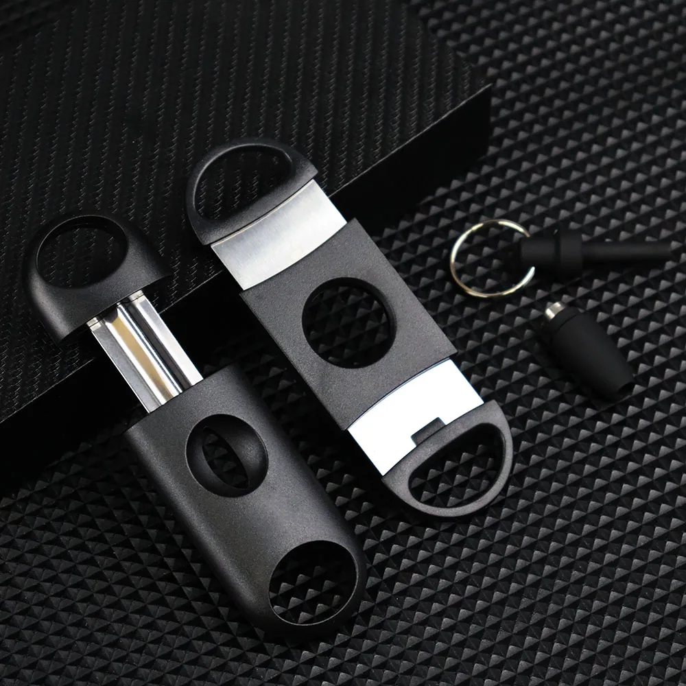 CIGAR CUTTER 3Pcs Combination Sets Sharp Stainless Steel Blade V-Cut Cigars Guillotine Puncher Knife Cigar Accessories CG-009