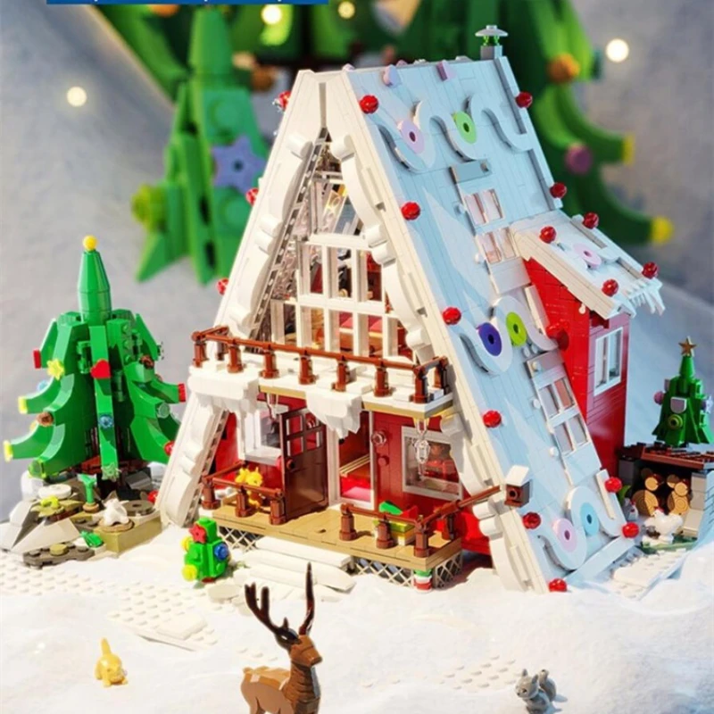 Produtos de natal papai noel boneca tijolos boneco de neve blocos de construção brinquedo castelo de madeira casa gengibre pão presentes de natal presente de ano novo
