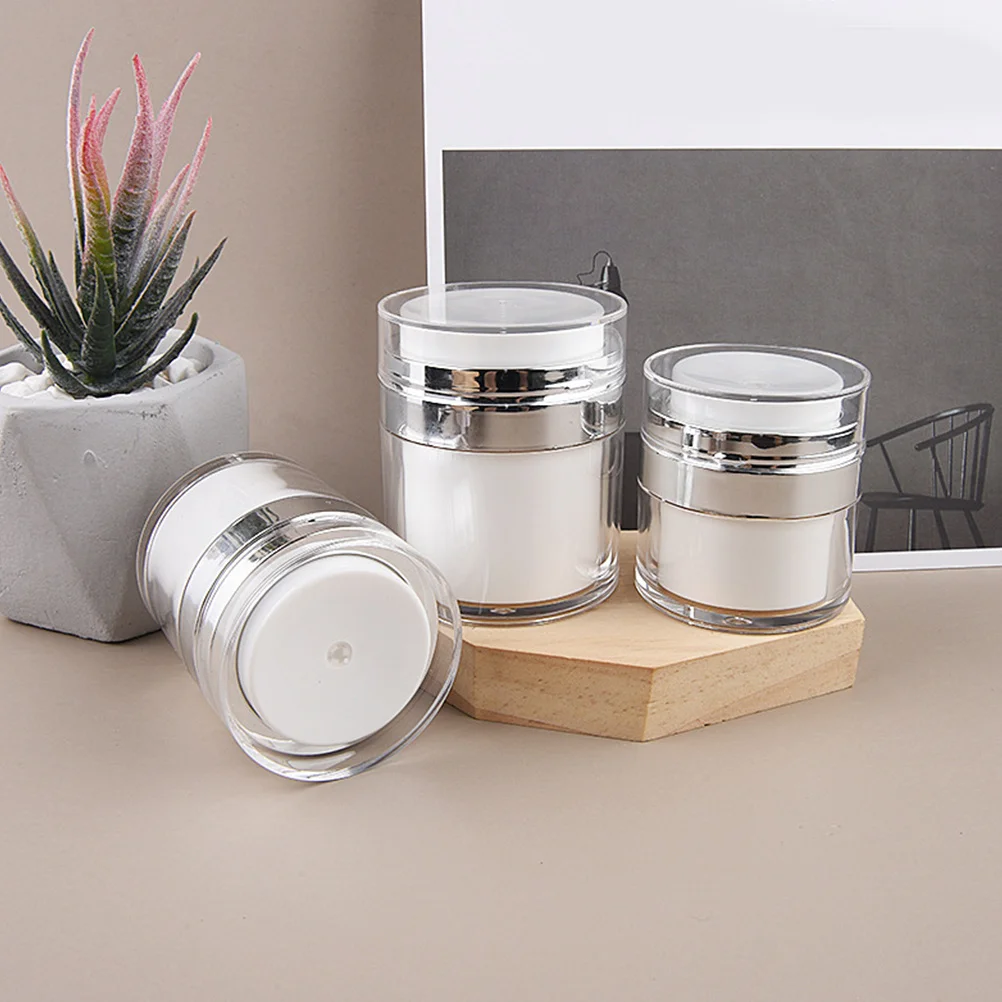 4 قطعة زجاجة محلول بدون هواء إعادة الملء مانعة للتسرب حجم السفر كريم موزع لمصل الأساس مرطب واقية من الشمس فارغة