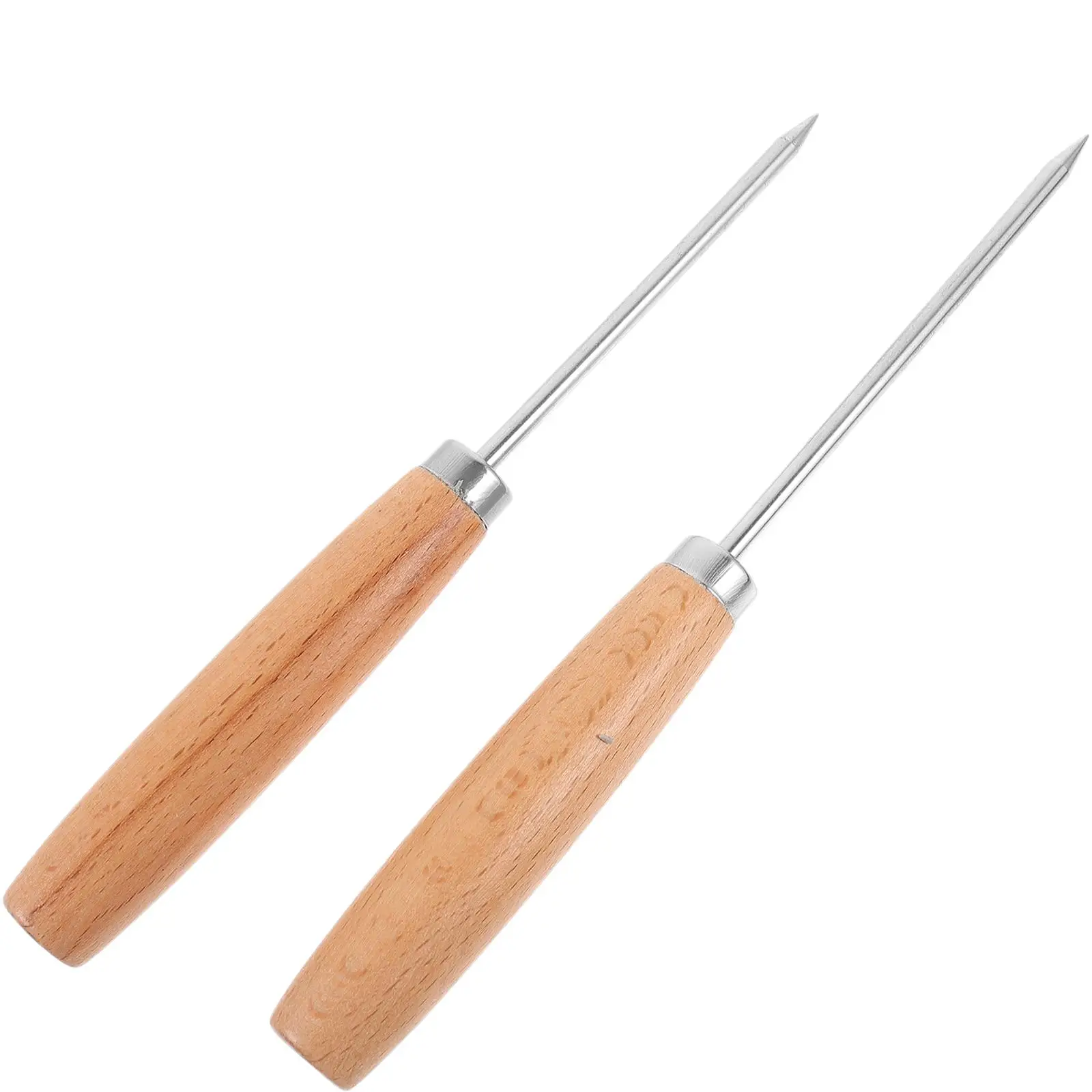 2Pcs Ice Crusher Stainless Steel Wood Handle Breaking Tool Practical Chipper Portable Bar Removers Kitchen Cocktail
