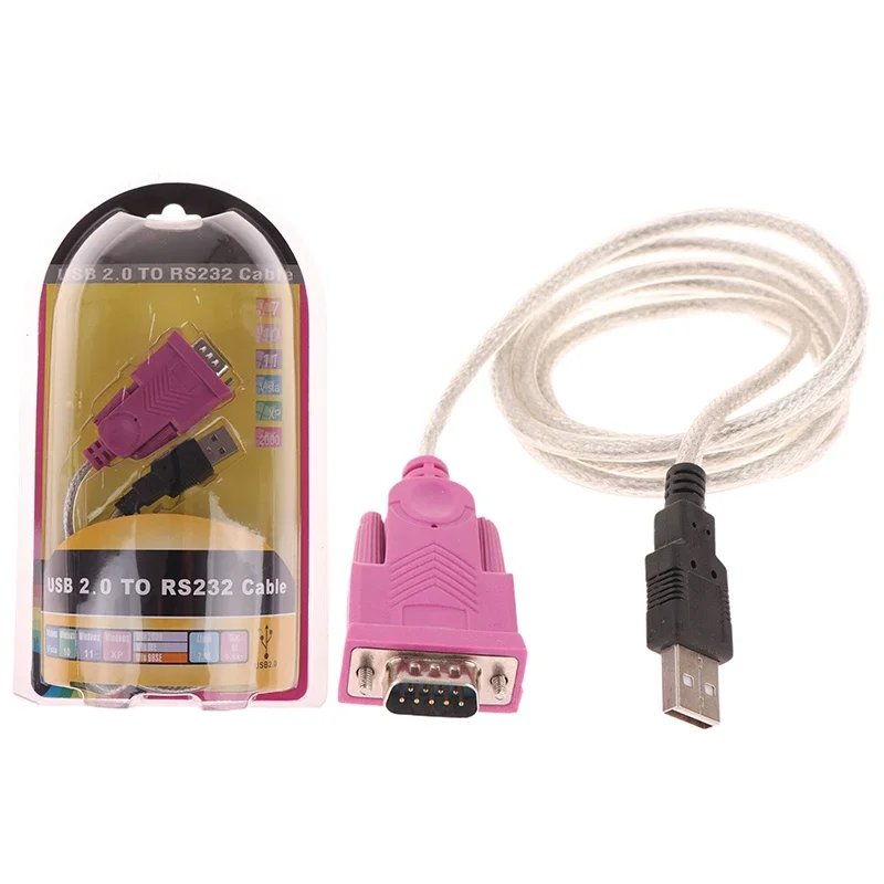 Kabel Adaptor USB Ke RS232 1.5 Meter 9Pin DB9 COM Port Seri Adaptor Chip Ganda untuk Aksesori Komputer
