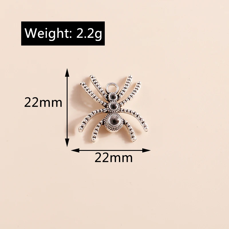 Leslie 10 Stück silberfarbene Metall-Tier-Anhänger, Legierung, Eule, Hund, Spinne, Elefant, Charms, DIY-Schmuckherstellung, Halsketten, Armband, Basteln – Detail 21