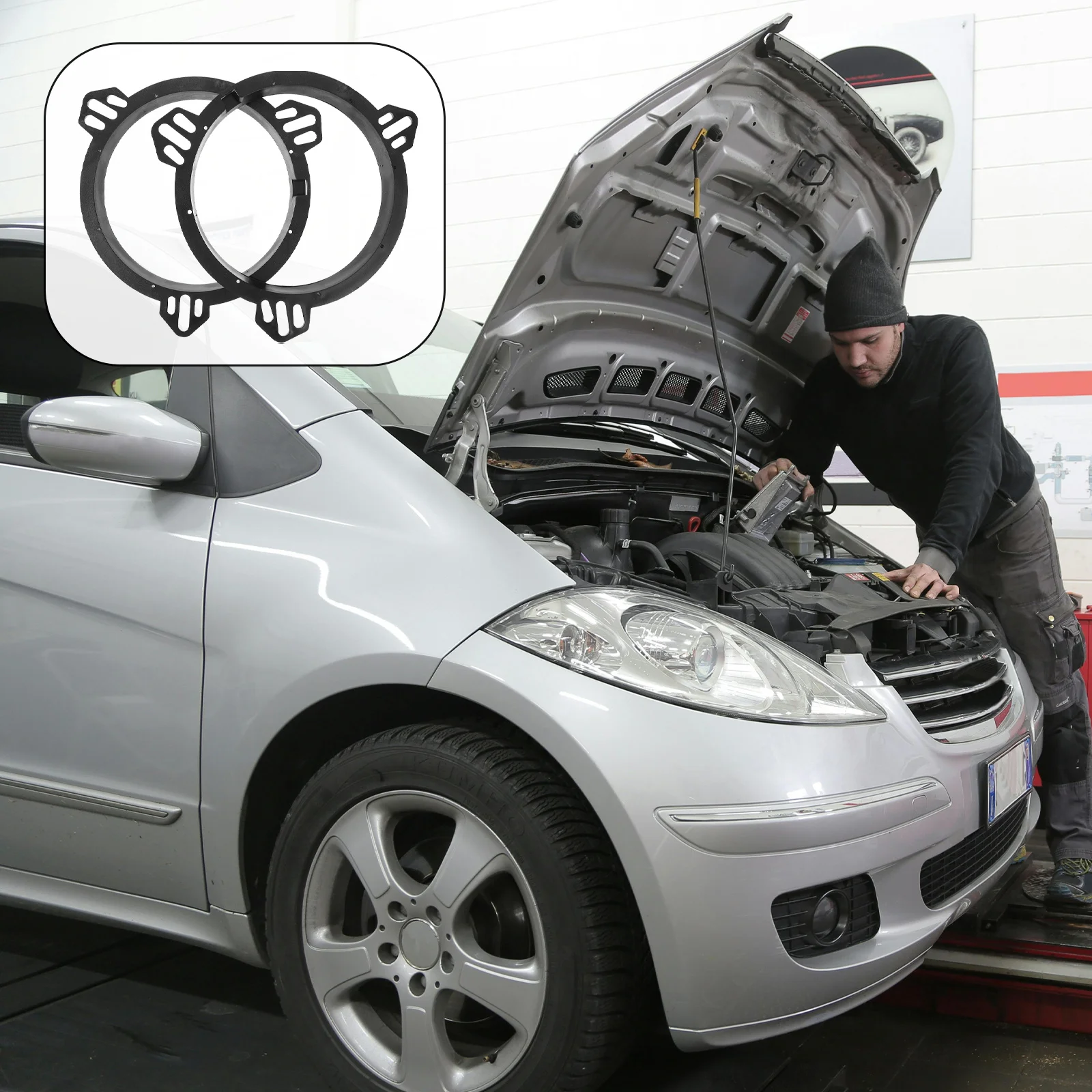 

1Pair Speaker Spacer Rings Universal Fit Car Speaker Adapter Enhance Audio Quality Durable Plastic Material Easy DIY